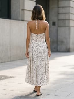 Willshela Women Fashion Pleated Backless Zipper A-Line Midi Dress Vintage Halter Slash Neck Female Chic Lady Dresses