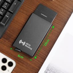 Minimalist Smart Wallet for Men And Women RFID NFC Protected Pop-Up Card Case Metal Credit Holder with Automatic Bottom Push