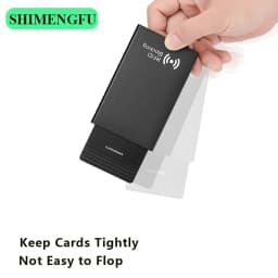Minimalist Smart Wallet for Men And Women RFID NFC Protected Pop-Up Card Case Metal Credit Holder with Automatic Bottom Push