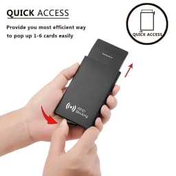 Minimalist Smart Wallet for Men And Women RFID NFC Protected Pop-Up Card Case Metal Credit Holder with Automatic Bottom Push