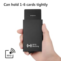 Minimalist Smart Wallet for Men And Women RFID NFC Protected Pop-Up Card Case Metal Credit Holder with Automatic Bottom Push