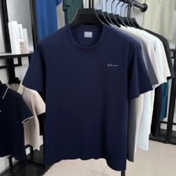 Luxury brand short sleeve round neck top men new fashion simple letter embossed casual summer ice silk cotton breathable T-shirt