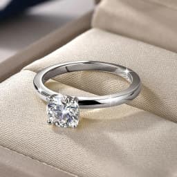 IOGOU Solitaire 1.0CT 6.5MM D Moissanite Diamond Rings 14K Gold Filled Classic Wedding Engagement Promise Ring for Women Jewelry