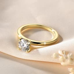 IOGOU Solitaire 1.0CT 6.5MM D Moissanite Diamond Rings 14K Gold Filled Classic Wedding Engagement Promise Ring for Women Jewelry