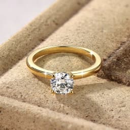 IOGOU Solitaire 1.0CT 6.5MM D Moissanite Diamond Rings 14K Gold Filled Classic Wedding Engagement Promise Ring for Women Jewelry