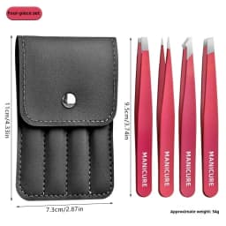 Tweezers Set 3-4pcs Premium Stainless Steel Eyebrow Precision Sharp Tip Tweezers for Body Ingrown and Facial Hair Removal