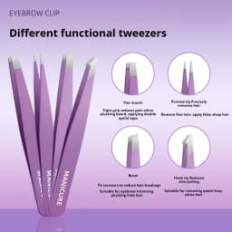 Tweezers Set 3-4pcs Premium Stainless Steel Eyebrow Precision Sharp Tip Tweezers for Body Ingrown and Facial Hair Removal