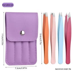 Tweezers Set 3-4pcs Premium Stainless Steel Eyebrow Precision Sharp Tip Tweezers for Body Ingrown and Facial Hair Removal