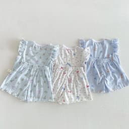 6M-5Y Summer Cute Kids Set Floral Flutter Sleeve Top+Ruffle Hem Shorts 2Pcs Clothing for Girls Breathable Soft Children Suit