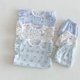 6M-5Y Summer Cute Kids Set Floral Flutter Sleeve Top+Ruffle Hem Shorts 2Pcs Clothing for Girls Breathable Soft Children Suit