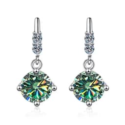 1Carat 2CT Round Moissanite Earrings For Women 925 Sterling Silver Ear-Drops Luxury Fine Jewelry Pass Diamond Tester