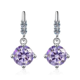 1Carat 2CT Round Moissanite Earrings For Women 925 Sterling Silver Ear-Drops Luxury Fine Jewelry Pass Diamond Tester