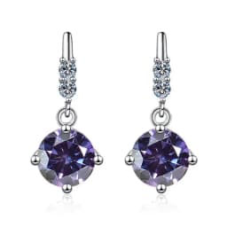 1Carat 2CT Round Moissanite Earrings For Women 925 Sterling Silver Ear-Drops Luxury Fine Jewelry Pass Diamond Tester