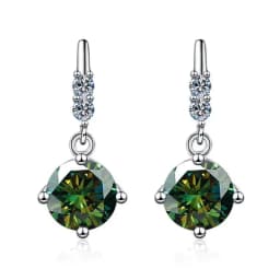 1Carat 2CT Round Moissanite Earrings For Women 925 Sterling Silver Ear-Drops Luxury Fine Jewelry Pass Diamond Tester