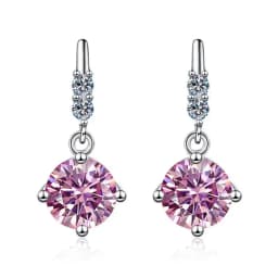1Carat 2CT Round Moissanite Earrings For Women 925 Sterling Silver Ear-Drops Luxury Fine Jewelry Pass Diamond Tester