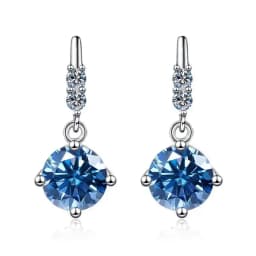 1Carat 2CT Round Moissanite Earrings For Women 925 Sterling Silver Ear-Drops Luxury Fine Jewelry Pass Diamond Tester