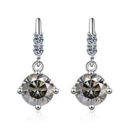 1Carat 2CT Round Moissanite Earrings For Women 925 Sterling Silver Ear-Drops Luxury Fine Jewelry Pass Diamond Tester