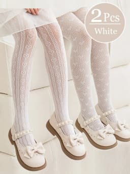 2 Pairs of Thin Breathable Baby Girls Tights Kids Dance Stocking Sock Children School Student Uniform Tights Princess Pantyhoses