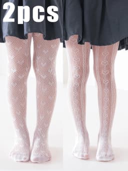 2 Pairs of Thin Breathable Baby Girls Tights Kids Dance Stocking Sock Children School Student Uniform Tights Princess Pantyhoses