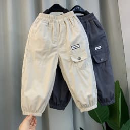 New Spring Autumn Fashion Boys Pants Loose And Comfortable Design Sport Overalls Cargo Trousers For 2-10 Years Old Kids