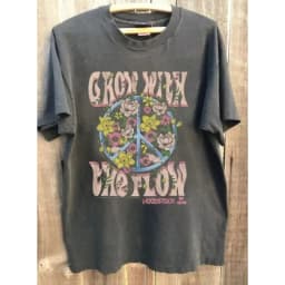 Pattern charcoal neutral T-shirt Woodstock Grow with The Flow Band