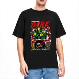 TMNT D.A.R.E. Just Say No T Shirt Men's  Y2K Basic T-Shirts Summer Crew Neck Harajuku Tee Shirt Cheap Oversize Tops