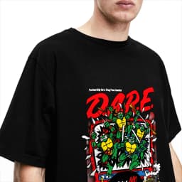 TMNT D.A.R.E. Just Say No T Shirt Men's  Y2K Basic T-Shirts Summer Crew Neck Harajuku Tee Shirt Cheap Oversize Tops