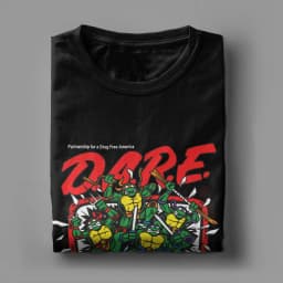 TMNT D.A.R.E. Just Say No T Shirt Men's  Y2K Basic T-Shirts Summer Crew Neck Harajuku Tee Shirt Cheap Oversize Tops