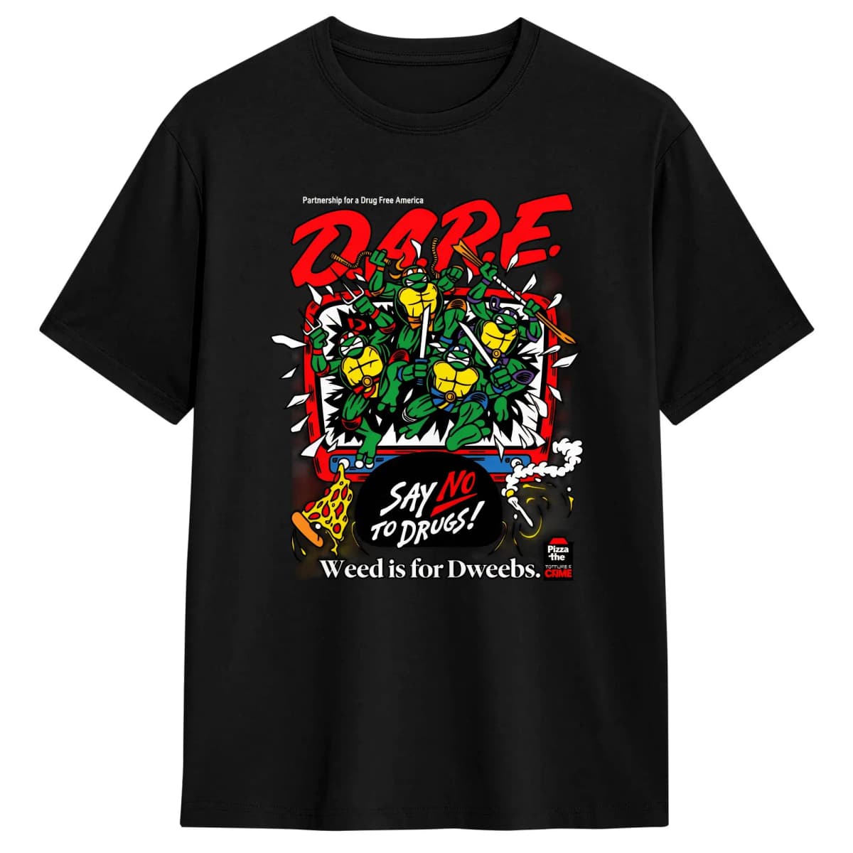 TMNT D.A.R.E. Just Say No T Shirt Men's  Y2K Basic T-Shirts Summer Crew Neck Harajuku Tee Shirt Cheap Oversize Tops