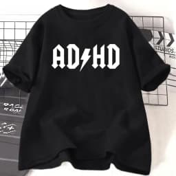 Adhd Printed Pattern T-shirts Summer Women Casual Fashion Minimalist Tops Streetwear Y2K Oversize O-Neck Short Sleeve T-shirts