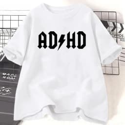 Adhd Printed Pattern T-shirts Summer Women Casual Fashion Minimalist Tops Streetwear Y2K Oversize O-Neck Short Sleeve T-shirts