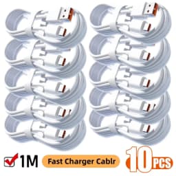 10PCS Quick Charging Cable 120W 6A USB A To Type C Fast Charger High-speed Data Transfer Wire Cords for Samsung Xiaomi Huawei