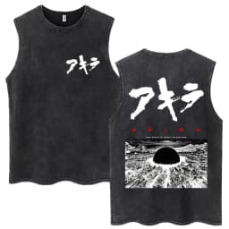 Japanese Anime New Tokyo Akira Wash Tank Tops Movie Science Fiction Masataro Kaneda Vests Men Women Loose Cotton Sleeveless Tees