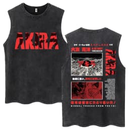 Japanese Anime New Tokyo Akira Wash Tank Tops Movie Science Fiction Masataro Kaneda Vests Men Women Loose Cotton Sleeveless Tees