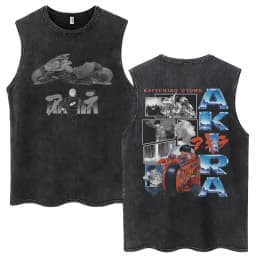 Japanese Anime New Tokyo Akira Wash Tank Tops Movie Science Fiction Masataro Kaneda Vests Men Women Loose Cotton Sleeveless Tees