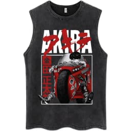 Japanese Anime New Tokyo Akira Wash Tank Tops Movie Science Fiction Masataro Kaneda Vests Men Women Loose Cotton Sleeveless Tees