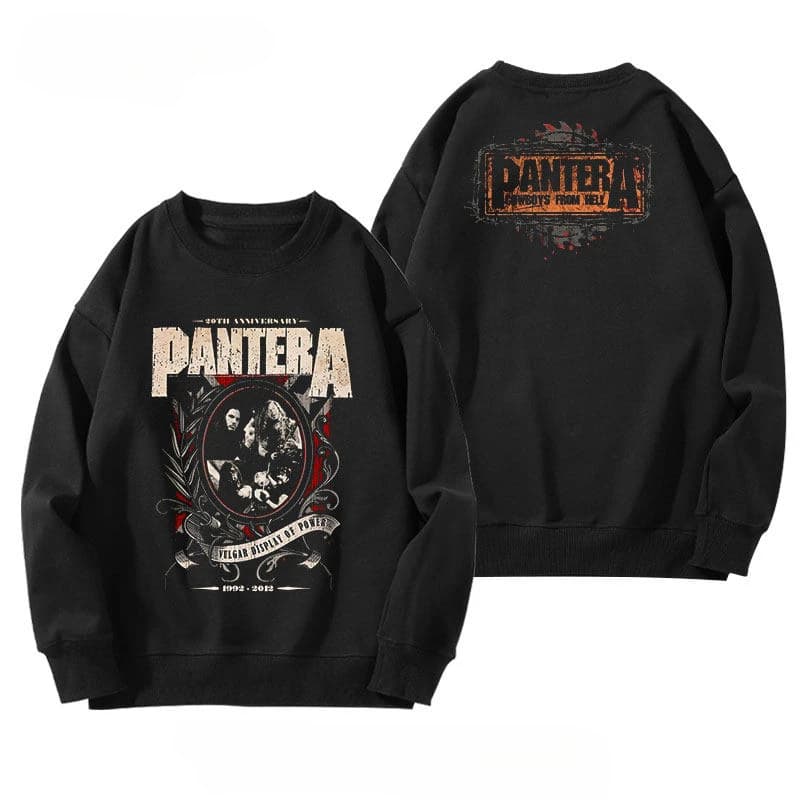 Hot PANTERA Band Snake Python Round-neck Pullover Men's Fall/winter American High Street Retro Top