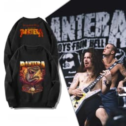 Hot PANTERA Band Snake Python Round-neck Pullover Men's Fall/winter American High Street Retro Top