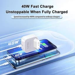 PD 40W For Apple Fast Charger For iPhone 17 16 15 14 13 12 11 Air Pro Max Type C Quick Charging Data Cable EU UK Plug Adapter