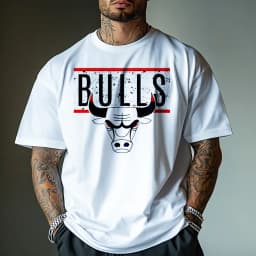 Bull White Cotton TShirt Streetwear Athletic Fitness Muscle Style