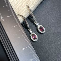 50Vintage Natural Garnet Hoop Earrings Simple Classic Round Circle Gemstone Jewelry Handmade