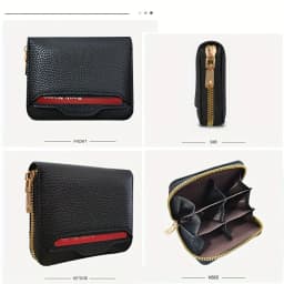 Mini Credit Card Wallet ID Card Holder, Unisex Small Wallet, Thin Zippered Short Coin Purse