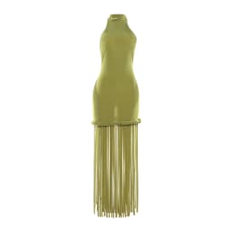 Kliou Sexy Backless Long Dress Woman Halter o-Neck Off Shoulder Tassel Decoration Midnight Prom Party Elegant Skinny Vestidos