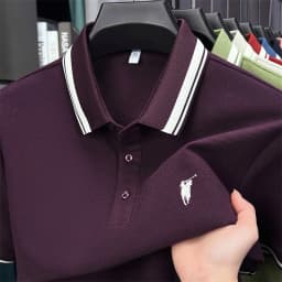 100% pure cotton short sleeve polo shirt high-end brand Paul Pony embroidered stripe summer luxurious breathable men's T-shirt