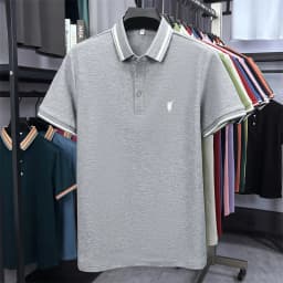 100% pure cotton short sleeve polo shirt high-end brand Paul Pony embroidered stripe summer luxurious breathable men's T-shirt