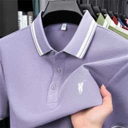 100% pure cotton short sleeve polo shirt high-end brand Paul Pony embroidered stripe summer luxurious breathable men's T-shirt