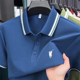100% pure cotton short sleeve polo shirt high-end brand Paul Pony embroidered stripe summer luxurious breathable men's T-shirt