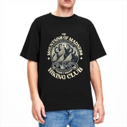 Mountains Madness Lovecraft Hiking and Cthulhu Miskatonic Pure Cotton T-Shirts for Men Summer Y2K Funny Casual Short Sleeve Tees