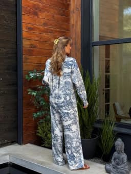 Women's Elegant Casual Printed Shirt And Pants Set Fashionable Two-Piece Outfit