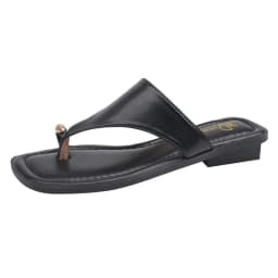 Women's Summer Flat Flip Flops Thong Sandals Square Toe Faux Leather Soft Sole Non Slip Shoes for Beach Vacation Daily Wear